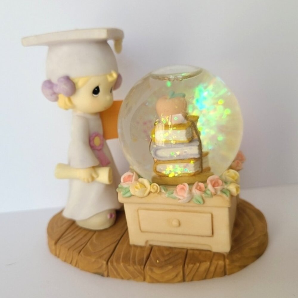 Vintage Precious Moments Girl Graduation Collectible Water globe Figurine
